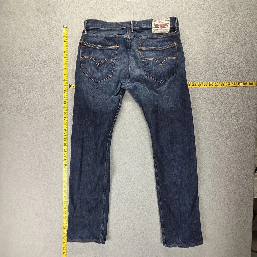 Vintage‎ Levis 504 Jeans Mens 32x32 Blue Straight Engineered Dark Wash Zip Fly